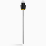 Black and yellow wire stake with a rubber top, designed for securing tents or outdoor gear.